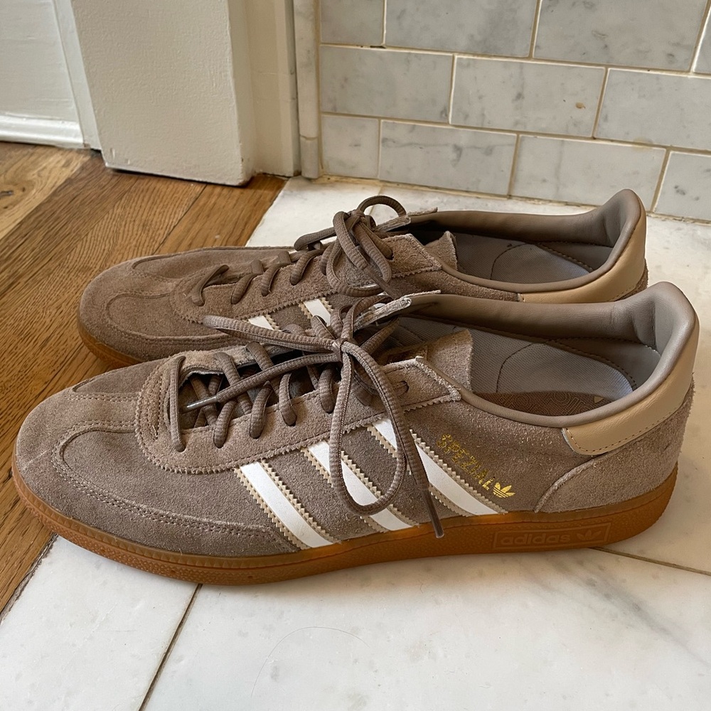 Adidas Men's 12 Handball Spezial Beige Suede Sneakers